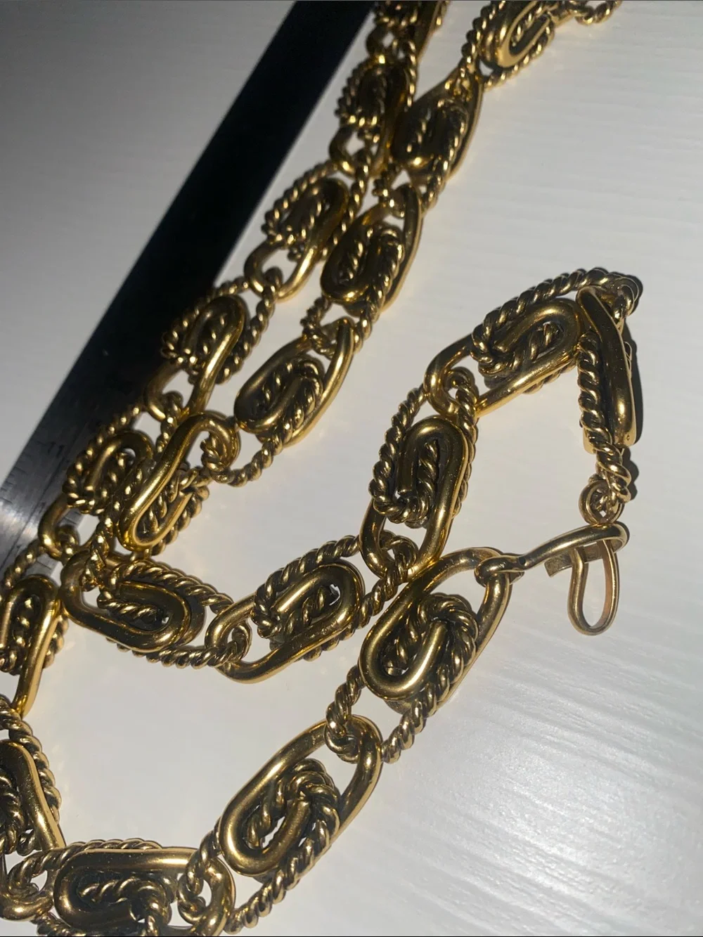 Gold-Tone Rope Link Chain Belt - Picture 3 of 3